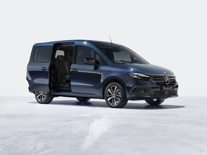 Der Mercedes-Benz EQT in Standardlänge mit dem Marco-Polo-Modul (Bild: Mercedes)